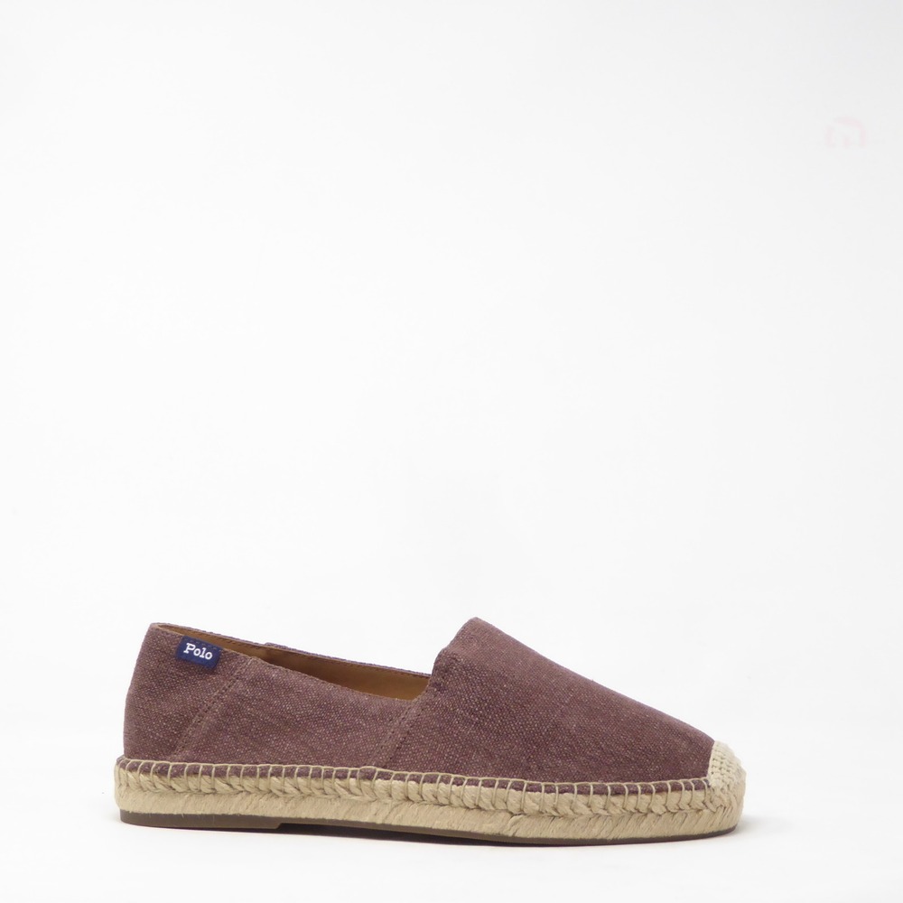 NEW Polo Ralph Lauren Mens Cevio Slip On Espadrille Brown Canvas Size 8